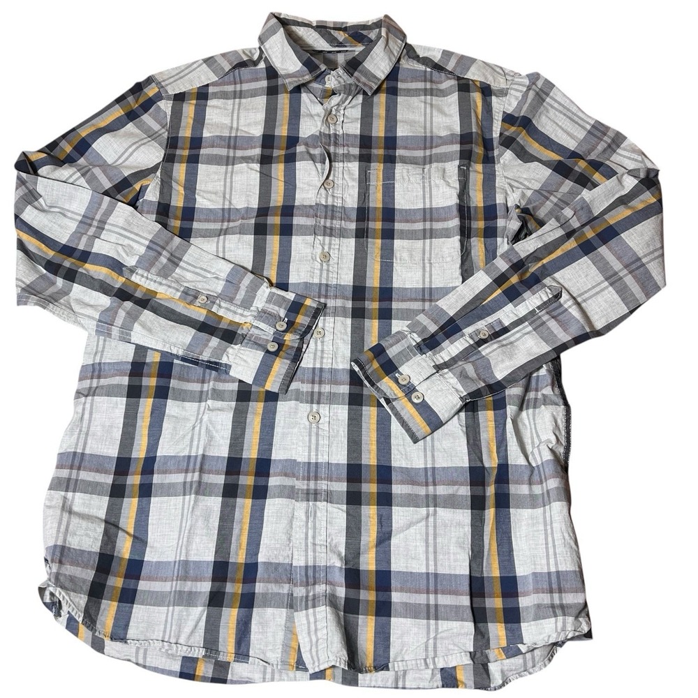 The North Face Men's Plaid Long Sleeve Button Up Shirt Size Medium 100% Cotton